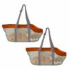 SOGA 2X Orange Pet Carrier Bag Breathable Net Mesh Tote Pouch Dog Cat Travel Essentials
