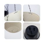 4-SOGA White Medium Hanging Resin Flower Pot Self Watering Basket Planter Outdoor Garden Decor