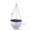 6-SOGA White Medium Hanging Resin Flower Pot Self Watering Basket Planter Outdoor Garden Decor