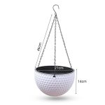 6-SOGA White Medium Hanging Resin Flower Pot Self Watering Basket Planter Outdoor Garden Decor