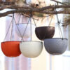 8-SOGA 2X White Medium Hanging Resin Flower Pot Self Watering Basket Planter Outdoor Garden Decor