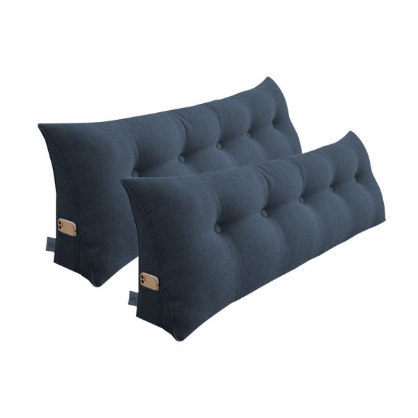 SOGA 2X 120cm Grey Triangular Wedge Bed Pillow Headboard Backrest Bedside Tatami Cushion Home Decor