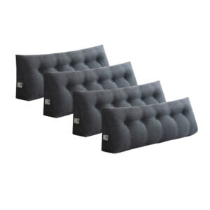 SOGA 4X 120cm Grey Triangular Wedge Bed Pillow Headboard Backrest Bedside Tatami Cushion Home Decor