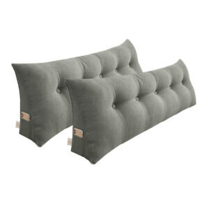 SOGA 2X 100cm Grey Triangular Wedge Bed Pillow Headboard Backrest Bedside Tatami Cushion Home Decor