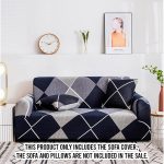 2-SOGA 4-Seater Checkered Sofa Cover Couch Protector High Stretch Lounge Slipcover Home Decor
