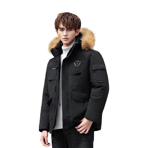 abbee Black 2XL Winter Fur Hooded Down Jacket Stylish Lightweight Quilted Warm Puffer Coat