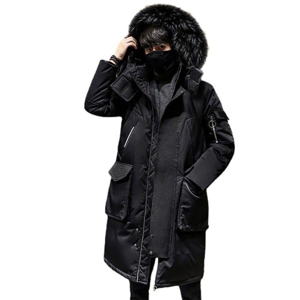 abbee Black Large Winter Fur Hooded Down Jacket Stylish Lightweight Quilted Warm Puffer Coat