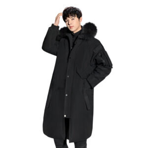 abbee Black 3XL Winter Fur Hooded Thick Overcoat Jacket Stylish Lightweight Quilted Warm Puffer Coat
