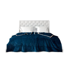SOGA Navy Blue Throw Blanket Warm Cozy Double Sided Thick Flannel Coverlet Fleece Bed Sofa Comforter