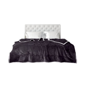 SOGA Dark Grey Throw Blanket Warm Cozy Double Sided Thick Flannel Coverlet Fleece Bed Sofa Comforter