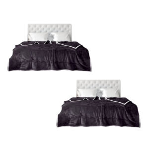 SOGA 2X Dark Grey Throw Blanket Warm Cozy Double Sided Thick Flannel Coverlet Fleece Bed Sofa Comforter