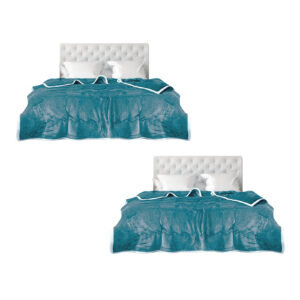 SOGA 2X Lake Blue Throw Blanket Warm Cozy Double Sided Thick Flannel Coverlet Fleece Bed Sofa Comforter