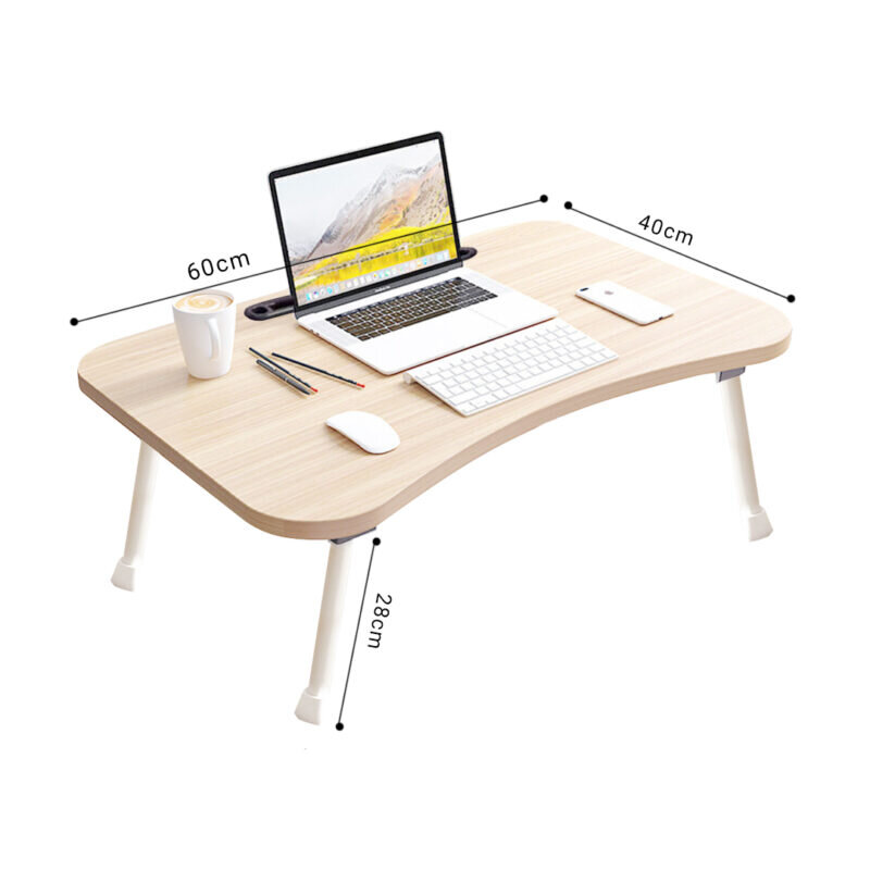 SOGA 2X Beige Portable Bed Table Adjustable Foldable Bed Sofa Study Table Laptop Mini Desk Breakfast Tray Home Decor - Image 4