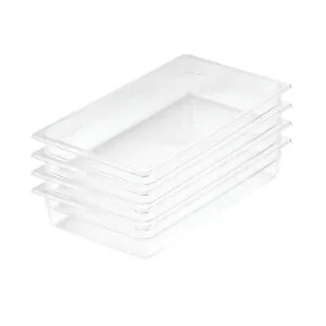 SOGA 100mm Clear Gastronorm GN Pan 1/1 Food Tray Storage Bundle of 4