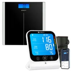 Etekcity Digital Body Weight Bathroom Scale, Black & Etekcity Smart Blood Pressure Monitor, White Bundle