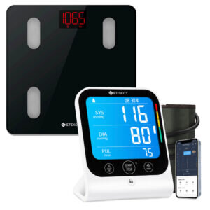 Etekcity Smart WiFi Scale for Body Weight, Black & Etekcity Smart Blood Pressure Monitor, White Bundle