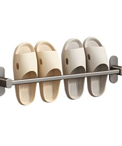 SOGA 49cm Wall-Mounted Slipper Organiser Adhesive Storage Space-Saving Wall Rack