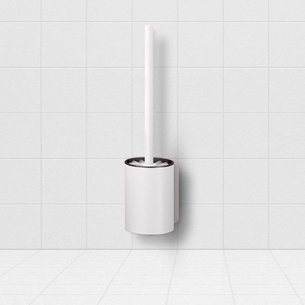 1-SOGA 27cm Wall-Mounted Toilet Brush with Holder Bathroom Cleaning Scrub White