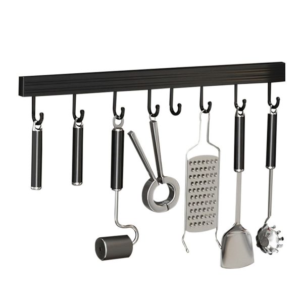 1-SOGA 41cm Wall Mounted Kitchen Utensil Storage Rack Space-Saving Spatula Organiser with Durable Hooks