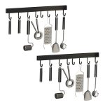 1-SOGA 2X 41cm Wall Mounted Kitchen Utensil Storage Rack Space-Saving Spatula Organiser with Durable Hooks