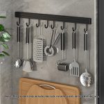 2-SOGA 2X 41cm Wall Mounted Kitchen Utensil Storage Rack Space-Saving Spatula Organiser with Durable Hooks