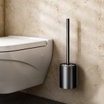 3-SOGA 2X 27cm Wall-Mounted Toilet Brush with Holder Bathroom Cleaning Scrub Black