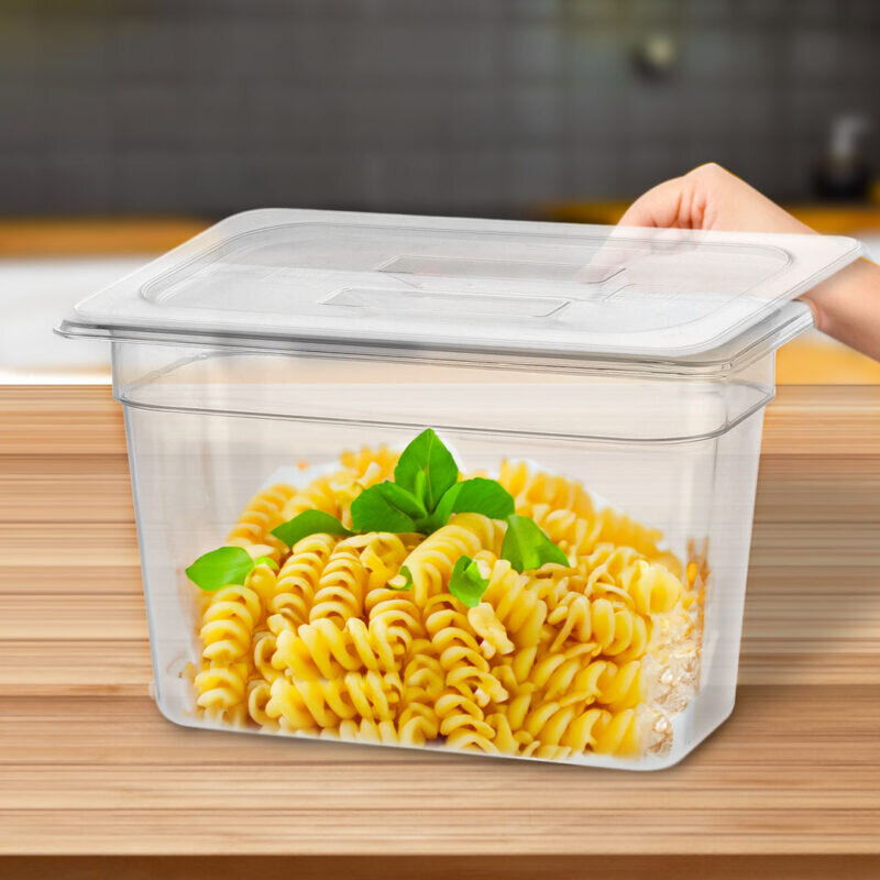 4-SOGA 200mm Clear Gastronorm GN Pan 1/3 Food Tray Storage with Lid