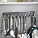 4-SOGA 2X 41cm Wall Mounted Kitchen Utensil Storage Rack Space-Saving Spatula Organiser with Durable Hooks