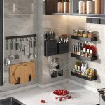 6-SOGA 41cm Wall Mounted Kitchen Utensil Storage Rack Space-Saving Spatula Organiser with Durable Hooks