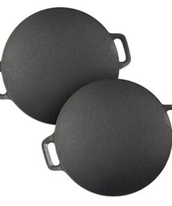 SOGA 2X 37cm Cast Iron Induction Crepes Pan Baking Cookie Pancake Pizza Bakeware