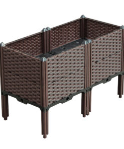 SOGA 80cm Raised Planter Box Vegetable Herb Flower Outdoor Plastic Plants Garden Bed with Legs Deepen