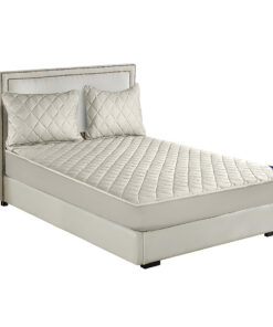 SOGA White 153cm Wide Cross-Hatch Mattress Cover Thick Quilted Stretchable Bed Spread Sheet Protector with Pillow Covers