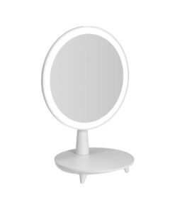 SOGA Round White Rechargeable LED Light Makeup Mirror Tabletop Vanity Home Decor