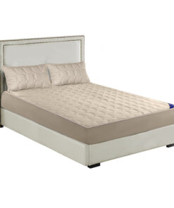 SOGA Beige 183cm Wide Mattress Cover Thick Quilted Stretchable Bed Spread Sheet Protector with Pillow Covers