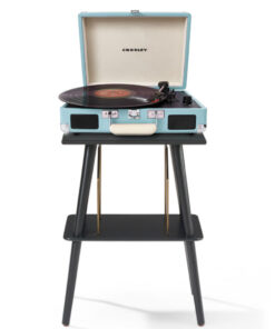 Crosley Cruiser Bluetooth Portable Turntable - Turquoise + Crosley Entertainment Stand Bundle