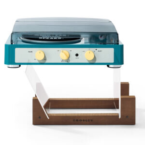 Gadhouse Brad MKII Record Player - Green + Bundled Crosley Record Storage Display Stand