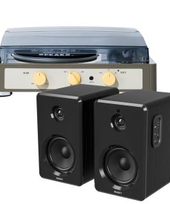 Gadhouse Brad MKII Record Player - Grey + Bundled Majority D40 Bluetooth Speakers