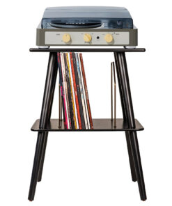 Gadhouse Brad MKII Record Player - Grey + Entertainment Stand Bundle - Black