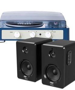 Gadhouse Brad MKII Record Player - Navy + Bundled Majority D40 Bluetooth Speakers