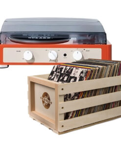 Gadhouse Brad MKII Record Player - Tangerine + Bundled Record Storage Crate