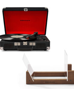 Crosley Cruiser Bluetooth Portable Turntable - Black + Bundled Crosley Record Storage Display Stand