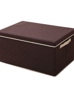 SOGA Small Coffee Non-Woven Diamond Quilt Grid Fabric Storage/ Organizer Box