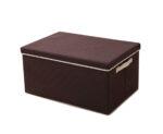 SOGA Large Coffee Non-Woven Diamond Quilt Grid Fabric Storage/Organizer Box