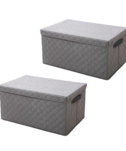 SOGA 2X Extra Large Grey Non-Woven Diamond Quilt Grid Fabric Storage/Organizer Box