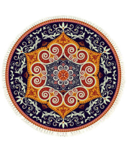 SOGA 90cm Round Mandala Ethnic Style Round Carpet, Anti-slip Doormat, Home Decor