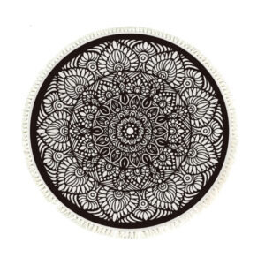 SOGA 120cm Mandala Modern Ethnic Tassel Print Anti-slip Doormat, Home Decor