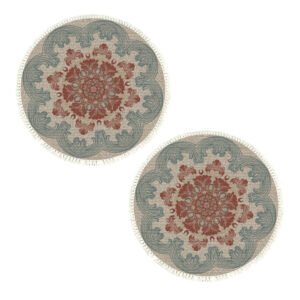 SOGA 2X 90cm Mandala Round Rug Boho Design Hippie Area Rug Anti-slip Doormat, Home Decor
