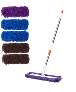 SOGA 60x12 Microfiber Flat Mop Floor Cleaning Pads Rotating Dust Remover 3 Color