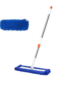 SOGA 60x12 Blue Microfiber Flat Mop Floor Cleaning Pads Rotating Dust Remover