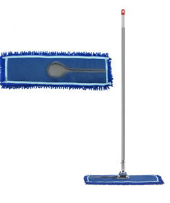 SOGA 100cm Blue Microfiber Flat Mop Floor Cleaning Pads Rotating Dust Remover